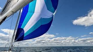 J100 Asymmetric spinnaker unfurling and furling [upl. by Nilesoj119]