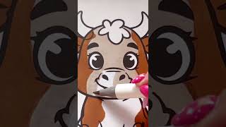 Cute Moo Moo ASMR Coloring Cow satisfyingcoloring asmr [upl. by Manlove]