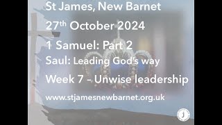 27th October 2024 St James New Barnet Morning Worship [upl. by Alenas]