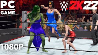 WWE 2K22 Wonder Woman vs Supergirl vs SheHulk  Formal Wear Match 60 FPS PC [upl. by Dahle821]