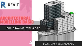 Day1 Drawing Level and Grid in Revit Myanmar [upl. by Meryl804]