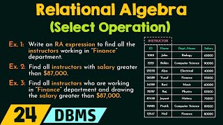 Relational Algebra Select Operation [upl. by Cybill]