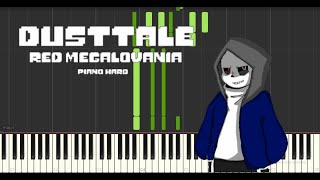 Red Megalovania from Dusttale  Hard Mode Piano Tutorial Midi visualizer Midi [upl. by Laerol422]