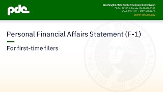 NEW Personal Financial Affairs Statement F1 For FirstTime Filers [upl. by Arnelle67]