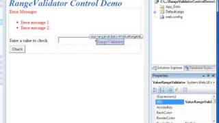 ASPNET 2008 Controls Series  RangeValidator Control [upl. by Ganley]