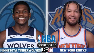 Minnesota Timberwolves vs New York Knicks  NBA Live Scoreboard 2024 [upl. by Ynned]