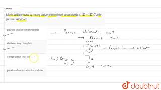 Salixylic acid is prepared by reacting sodium phenoxide with carbon dioxide at 120140C [upl. by Silecara]