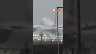 Plane makes bumpy landing during Storm Gerrit [upl. by Einavoj]