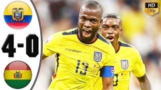 Ecuador vs Bolivia 4  0 Resumen Goles Completo  2024 HD [upl. by Drofhsa291]