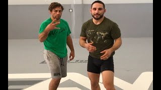 Chad Mendes Wrestling technique Double Legs and Snap Downs [upl. by Aihsak]