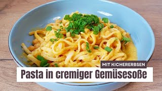 Cremige Pasta mit Kichererbsen  vegan und einfach [upl. by Seften]