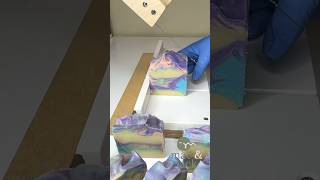 Chopping up a loaf of I Rock Tom Ford Artisan Soap soapcutting soapmaking smallbusiness [upl. by Yrome]