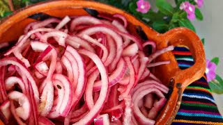 Receta Cebolla Morada Curtida ideal para Relleno Negro o Cochinita Pibil  saboresvintage [upl. by Aryan582]