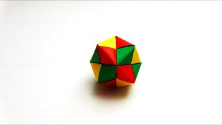 Como hacer un octaedro estrellado de origami  Origami modular tutorial  3 colores [upl. by Ordnael990]