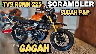 MODIF TVS RONIN 225 JADI SCRAMBLER ALA DM WORK  3835info [upl. by Ellebanna]