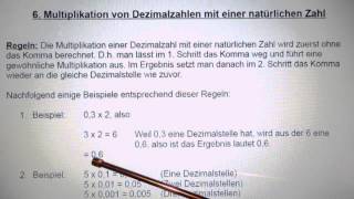 Dezimalzahlen Teil 6 von 9 Multiplikation von Dezimalzahlen mit einer natürlichen Zahl [upl. by Ciel]