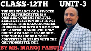 The resistance of a Pivoted type Galvanometer is 8 ohm and Current for full scale deflection on it [upl. by Arelus]