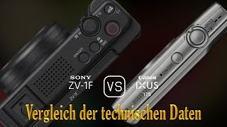 Sony ZV1F vs Canon IXUS 175 Ein Vergleich der technischen Daten [upl. by Ayana]