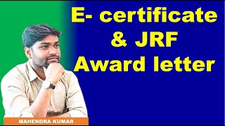 CSIR NET JRF E CERTIFICATE AND AWARD LETTERHOW TO DOWNLOAD [upl. by Drusi]