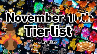 YBA NEW November 10th Trading Tierlist by PKER [upl. by Ephraim]