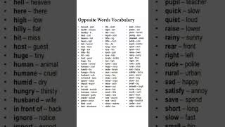 opposite words vocabulary [upl. by Colette672]