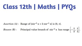 AssertionARange of arcsinX2arccosx is 0π ReasonRPrincipal value branch of arcsinx [upl. by Otha759]