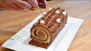 BUCHE DE NOEL MAISON  une recette expliquée pas à pas en vidéo [upl. by Zeb418]