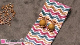 How to Finish Peyote Bead Weaving with Loops and Beads [upl. by Nylednarb]