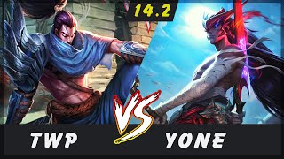 TheWanderingPro  Yasuo vs Yone MID Patch 142  Yasuo Gameplay [upl. by Boorer]