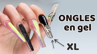 ONGLES EN GEL AU CHABLON  Formes XL [upl. by Aeuhsoj]