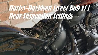 Harley Davidson Street Bob rear suspension adjust [upl. by Holmun]