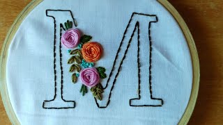 Alphabet embroidery designsletter M hand embroidered [upl. by Connelly]