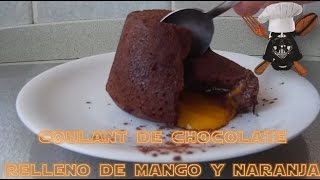 coulant de chocolate con relleno de mango y naranja [upl. by Maison]