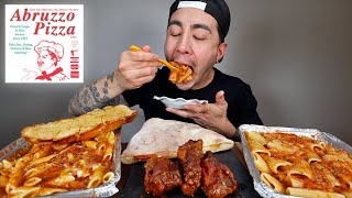 EATING Meat Saucy Penne Pasta  Rigatoni Pasta  CHEESY Panzerotti From Abruzzo Pizza Mukbang [upl. by Manda]