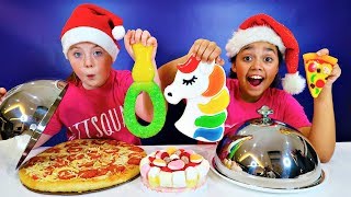 REAL FOOD VS GUMMY FOOD CHALLENGE Christmas Edition [upl. by Aciemaj]