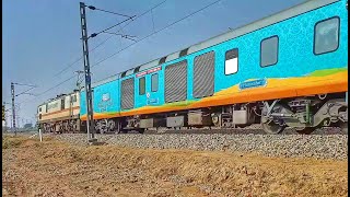 WDP4D with LHB amp WAP7 Gaziyabad with PrayrajJaipur express  full speed [upl. by Micah]