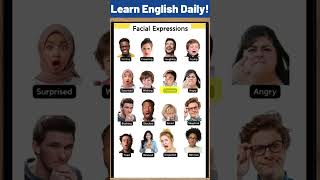 Facial Expressions Vocabulary englishwords englishvocabularylearner englishtips [upl. by Adnawal]