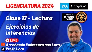 Clase 17  EJERCICIOS DE INFERENCIAS  Curso Gratis PAA 2024  EGA I  EXANI II [upl. by Aynnat]