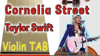 Cornelia Street  Taylor Swift  Violin  Play Along Tab Tutorial [upl. by Ofella]