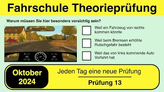 🚘 Führerschein Theorieprüfung Klasse B 🚗 Oktober 2024  Prüfung 13🎓📚 [upl. by Neliac164]