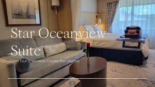 Cabin 437 Star Oceanview Suite Cabin Tour  Star Legend  Windstar Cruises [upl. by Zemaj271]