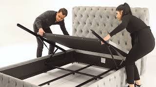 SET UP VIDEO FOR OUR END LIFT OTTOMAN BED FRAMES Ideal Furniture [upl. by Annaitsirhc]