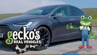 Gecko And The Electric Car  Geckos Real Vehicles  Educational Videos for Kids [upl. by Eimaraj959]