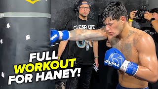 Ryan Garcia FULL WORKOUT for Devin Haney  shows concussive power days away from fight [upl. by Anytsirk]