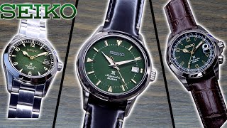 Seiko Alpinist SPB245 Compared to SPB121 and SPB155 Green Alpinists [upl. by Ailenroc569]