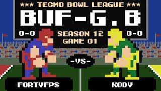 FORTYFPS vs KODY  Tecmo Bowl League Season 12 [upl. by Uda884]