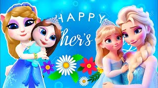 MY TALKING ANGELA 2 ✨ FROZEN ❄️ MOTHERS DAY ❤️  ELSA ☃️ COSPLAY GAME 🤩💙 [upl. by Nosinned]