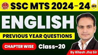 SSC MTS 2024  English  PyQs  Class20  20152023  Pratice Set  By Me Star Ritesh Jha sscmts [upl. by Anitak9]