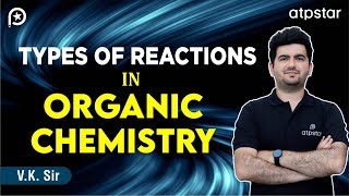 Organic reactions Types  Addition Substitution elimination  Vineet Khatri sir  ATP STAR Kota [upl. by Aala]