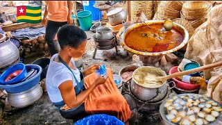 Mouthwatering traditional Togolese street food lomé Togo west Africa 🌍 [upl. by Ahtrim72]